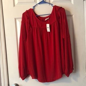 Red Loft Blouse XL never worn with tags